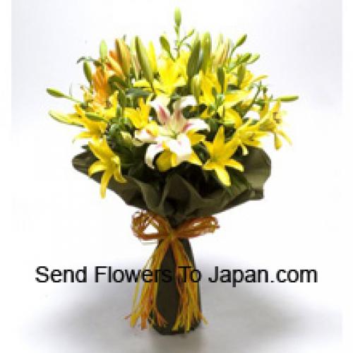 Cute Yellow and White Lilies