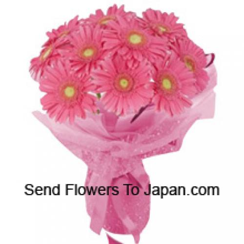 11 Pink Gerberas hand Bunch