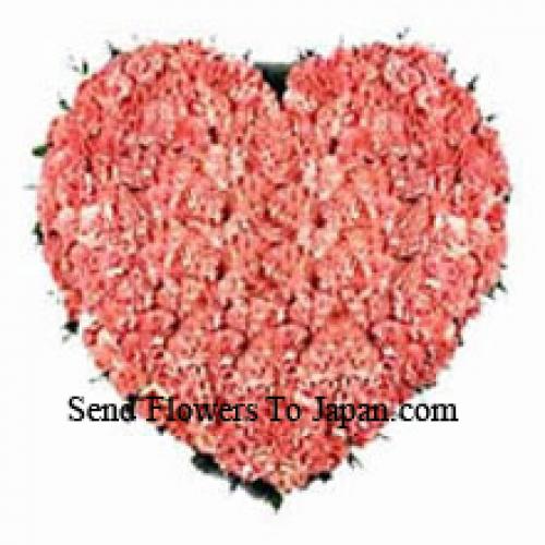 101 Pink Heart Carnations