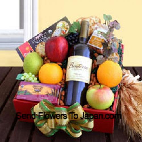 Assortment Gift Basket z winem