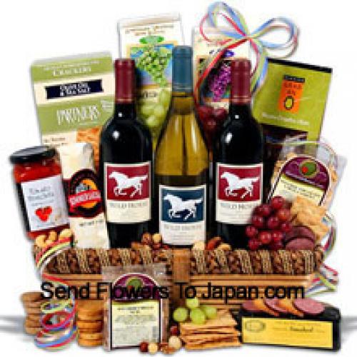 Goodies Basket with Selected Wines