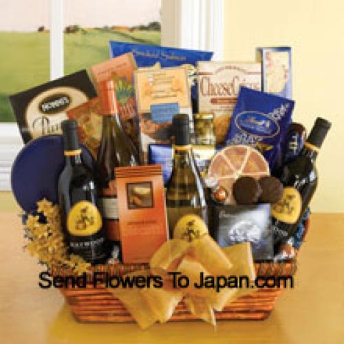 Hamper Including Rich Wine and Snacks