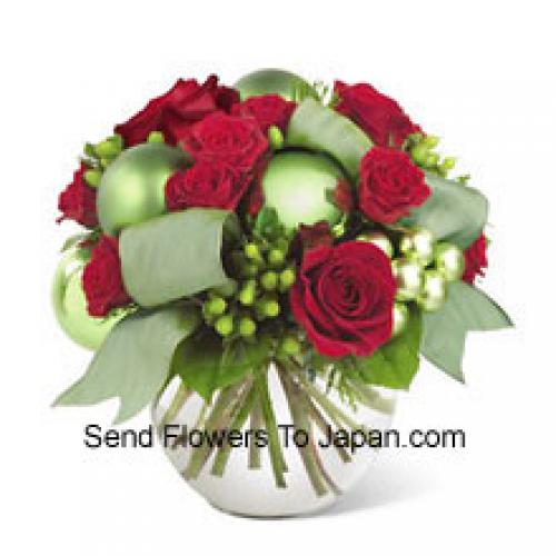 Classic Red Roses with Ornaments